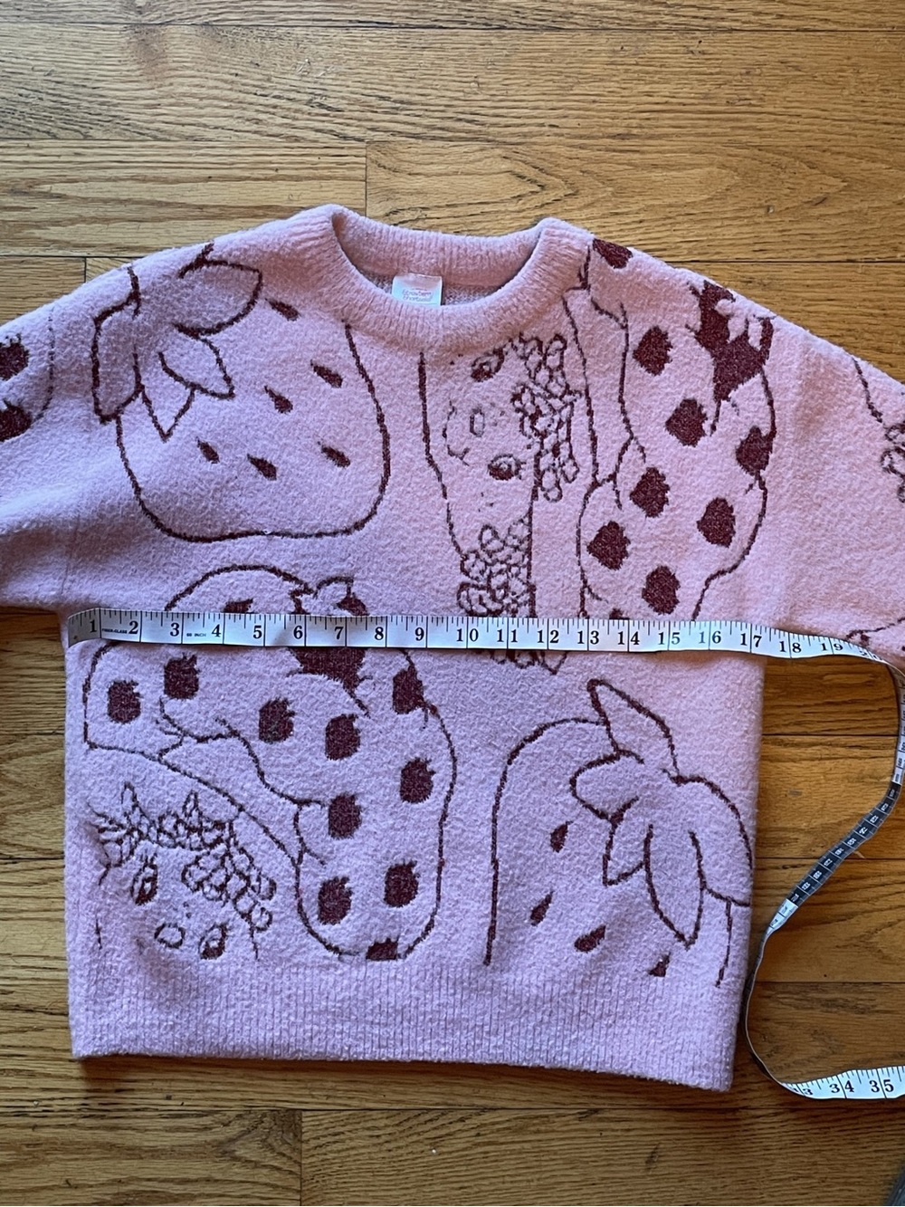 STRAWBERRY SHORTCAKE Women's Girls Pink Shaggy Metallic Knit Sweater XL 14/16 - Picture 9 of 12